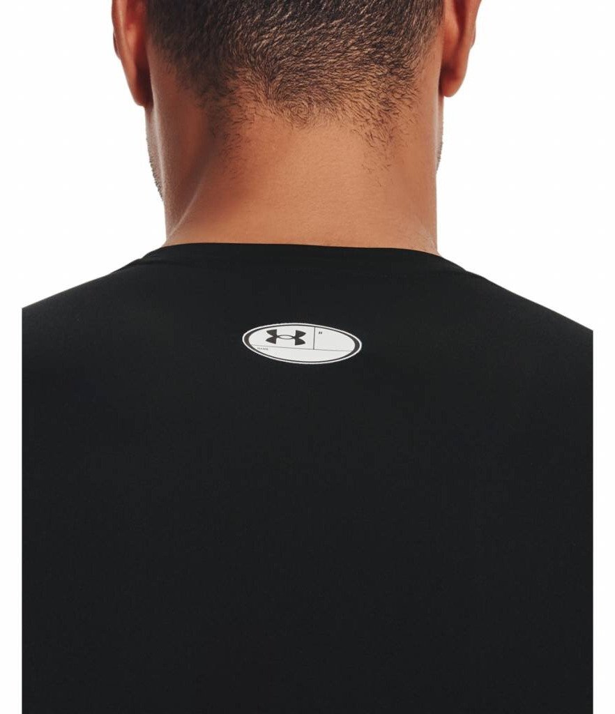 Under Armour HeatGear sous-vêtement thermique compression manches longues homme, noir/blanc