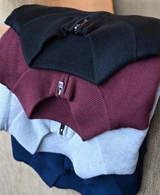 FootJoy drirelease Half-Zip Lined pull homme, heather blue