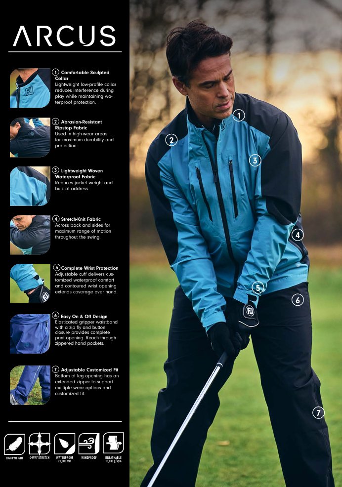FootJoy Hydro Innovation Arcus veste homme, oyster grey/mid blue