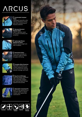 FootJoy Hydro Innovation Arcus veste homme, oyster grey/mid blue