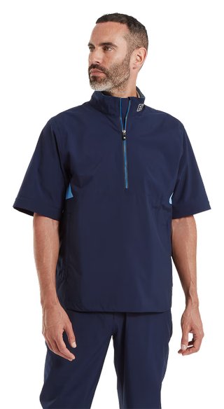 FootJoy HydroLite X Short Sleeve Rain chemise de pluie homme, marine/bleu moyen
