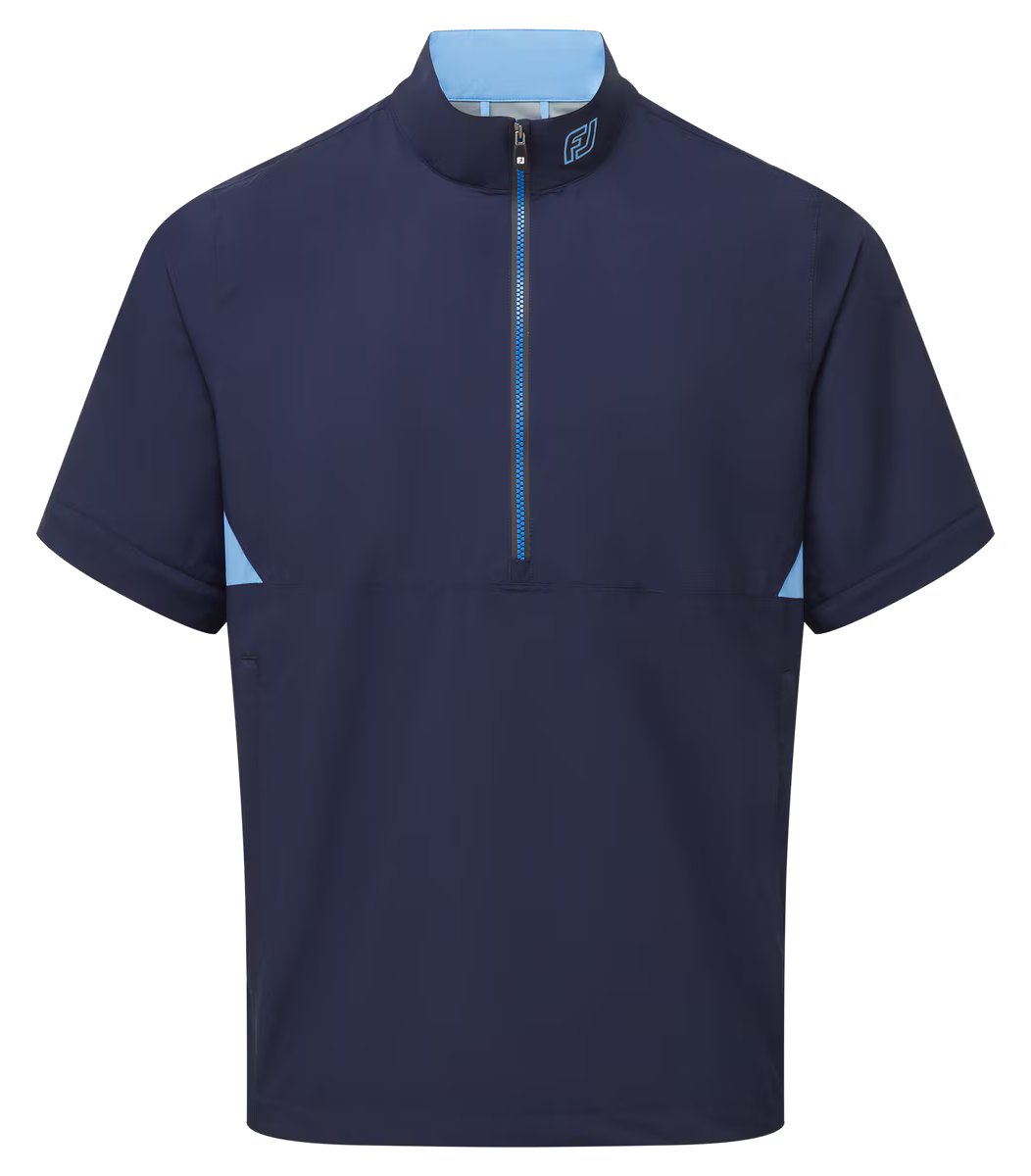 FootJoy HydroLite X Short Sleeve Rain chemise de pluie homme, marine/bleu moyen