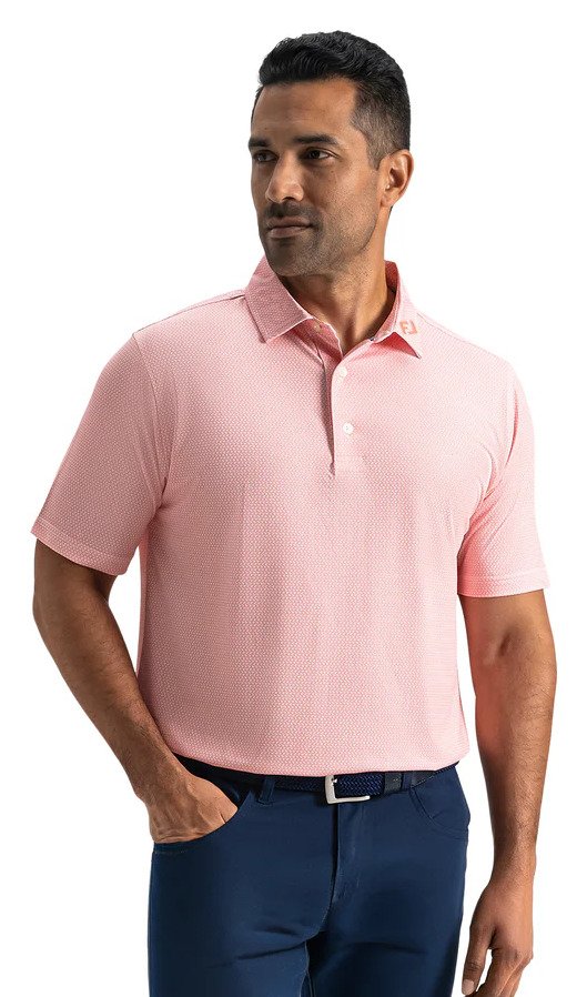 FootJoy Heritage Logo Lisle polo homme, blanc/pêche