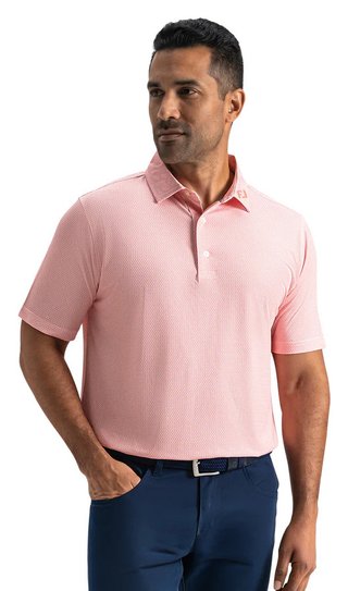 FootJoy Heritage Logo Lisle polo homme, blanc/pêche