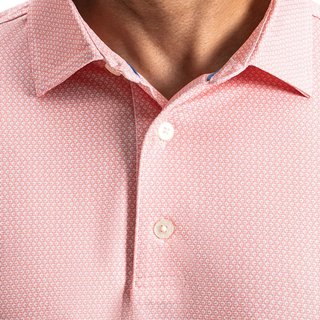 FootJoy Heritage Logo Lisle polo homme, blanc/pêche