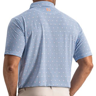 FootJoy Order Geometric Lisle polo homme, blanc/riviera/pêche