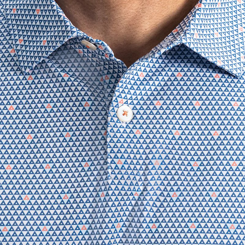FootJoy Order Geometric Lisle polo homme, blanc/riviera/pêche