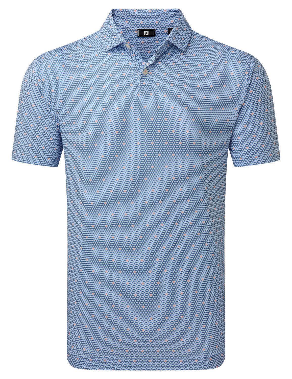 FootJoy Order Geometric Lisle polo homme, blanc/riviera/pêche