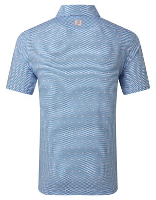 FootJoy Order Geometric Lisle polo homme, blanc/riviera/pêche