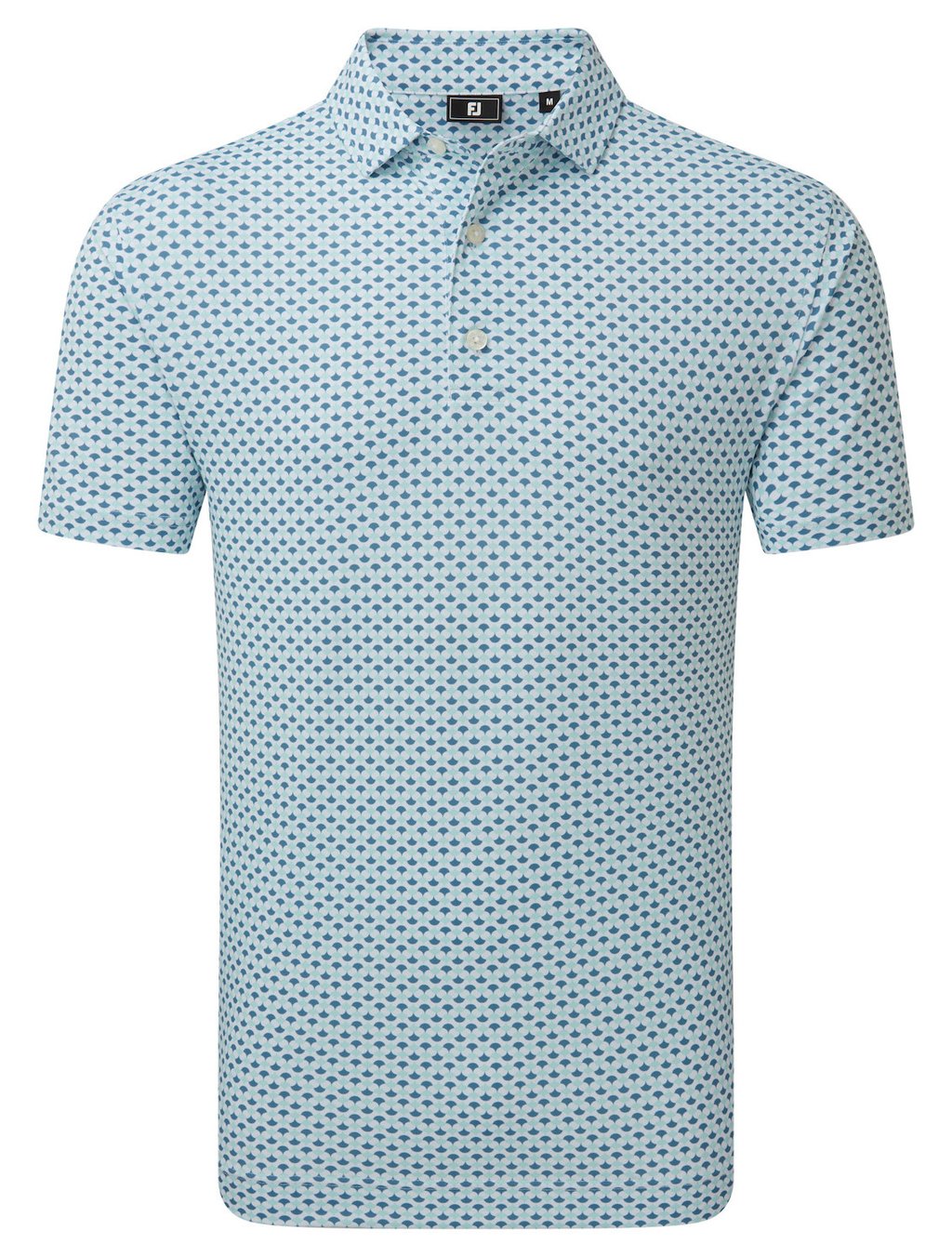 FootJoy Ginko Geo Pique polo homme, blanc/mint julep/winward blue