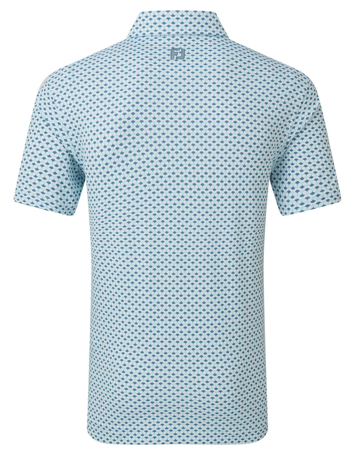 FootJoy Ginko Geo Pique polo homme, blanc/mint julep/winward blue