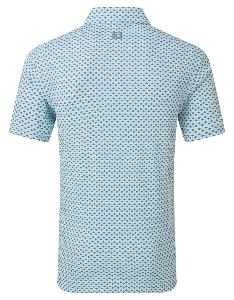 FootJoy Ginko Geo Pique polo homme, blanc/mint julep/winward blue