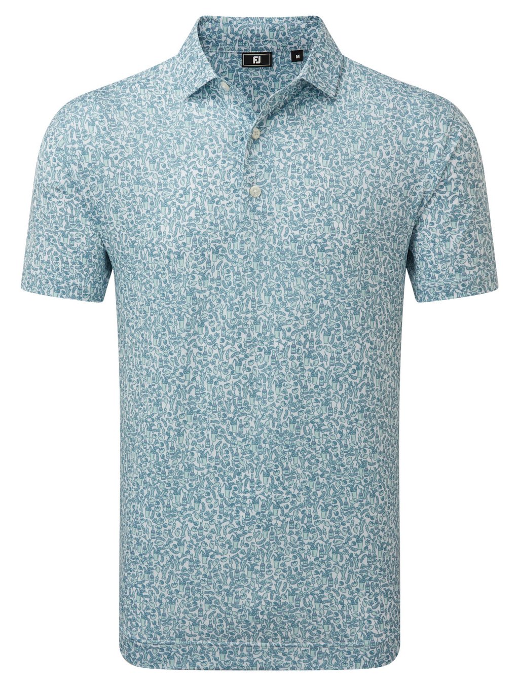 FootJoy Bloody Mary Lisle chemise homme, blanc/lavender aura/mint julep/bleu