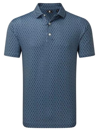 FootJoy Vegas Marker Lisle polo homme, mint julep/navy/wizard blue
