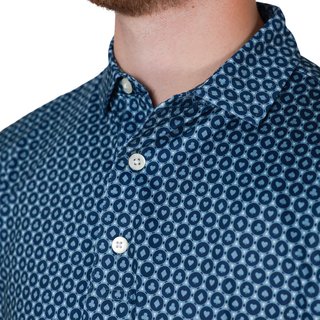 FootJoy Vegas Marker Lisle polo homme, mint julep/navy/wizard blue
