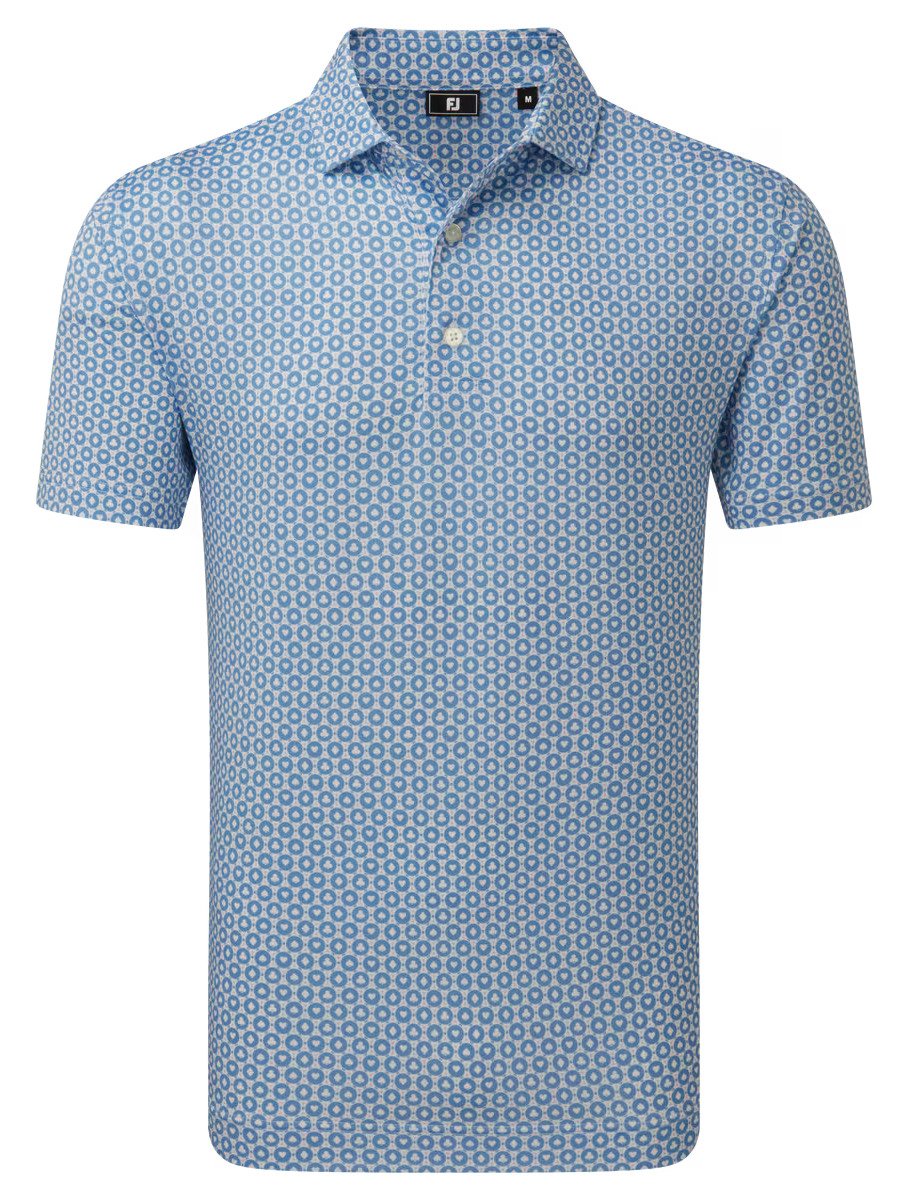 FootJoy Vegas Marker Lisle polo homme, blanc/riviera/pêche