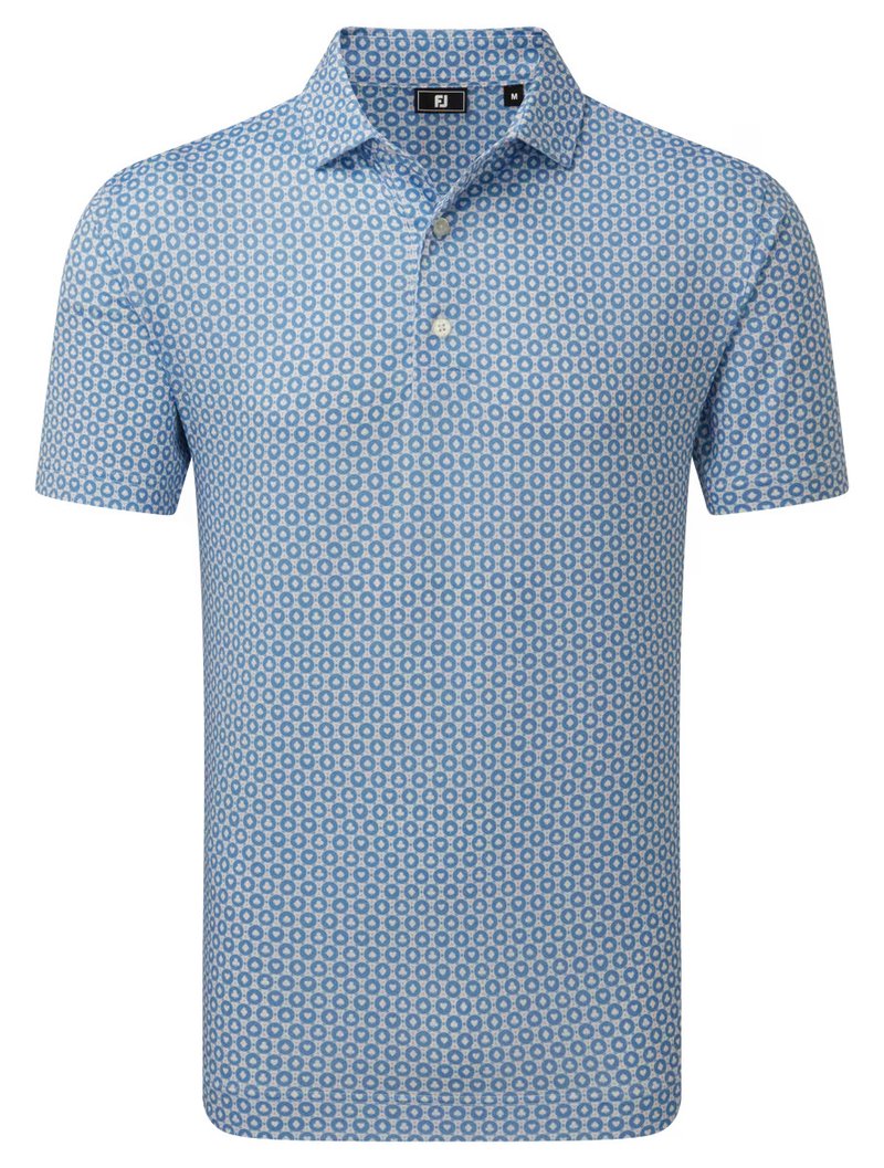 FootJoy Vegas Marker Lisle polo homme, blanc/riviera/pêche