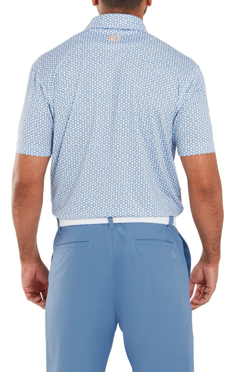 FootJoy Vegas Marker Lisle polo homme, blanc/riviera/pêche