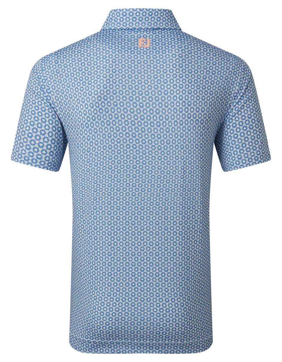 FootJoy Vegas Marker Lisle polo homme, blanc/riviera/pêche