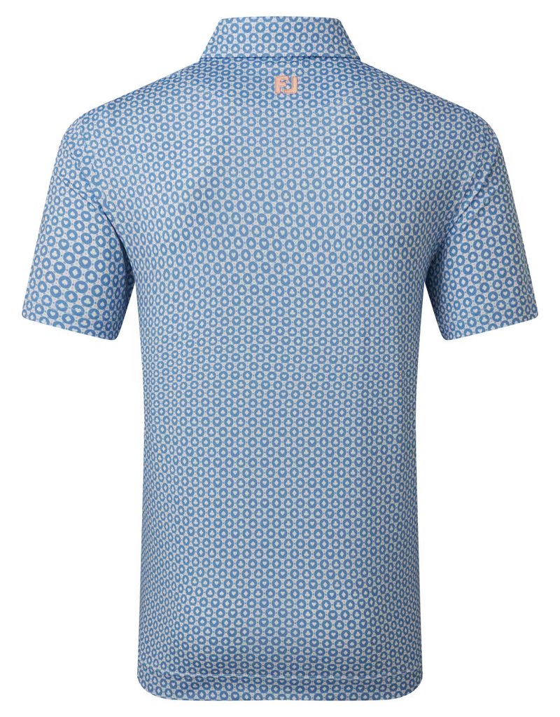 FootJoy Vegas Marker Lisle polo homme, blanc/riviera/pêche