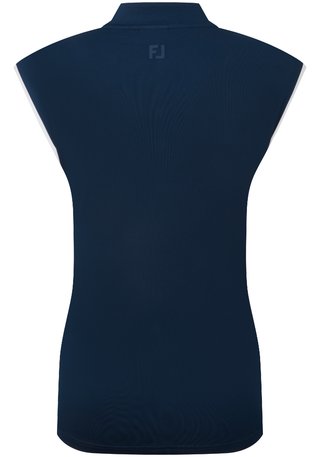 FootJoy Mock Neck Snap Front polo femme, marine/blanc