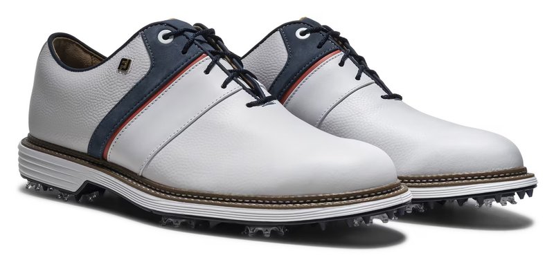 FootJoy Premiere Series - Packard chaussures de golf homme, blanc/bleu/nantucket red