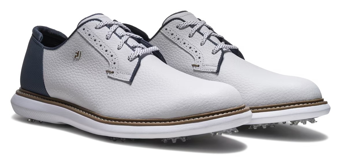 FootJoy FJ Traditions Blucher chaussures de golf homme, blanc/bleu/tan