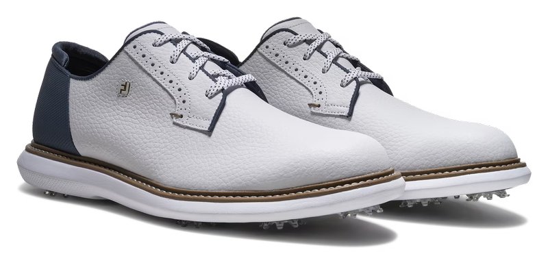FootJoy FJ Traditions Blucher chaussures de golf homme, blanc/bleu/tan