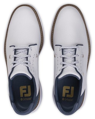 FootJoy FJ Traditions Blucher chaussures de golf homme, blanc/bleu/tan