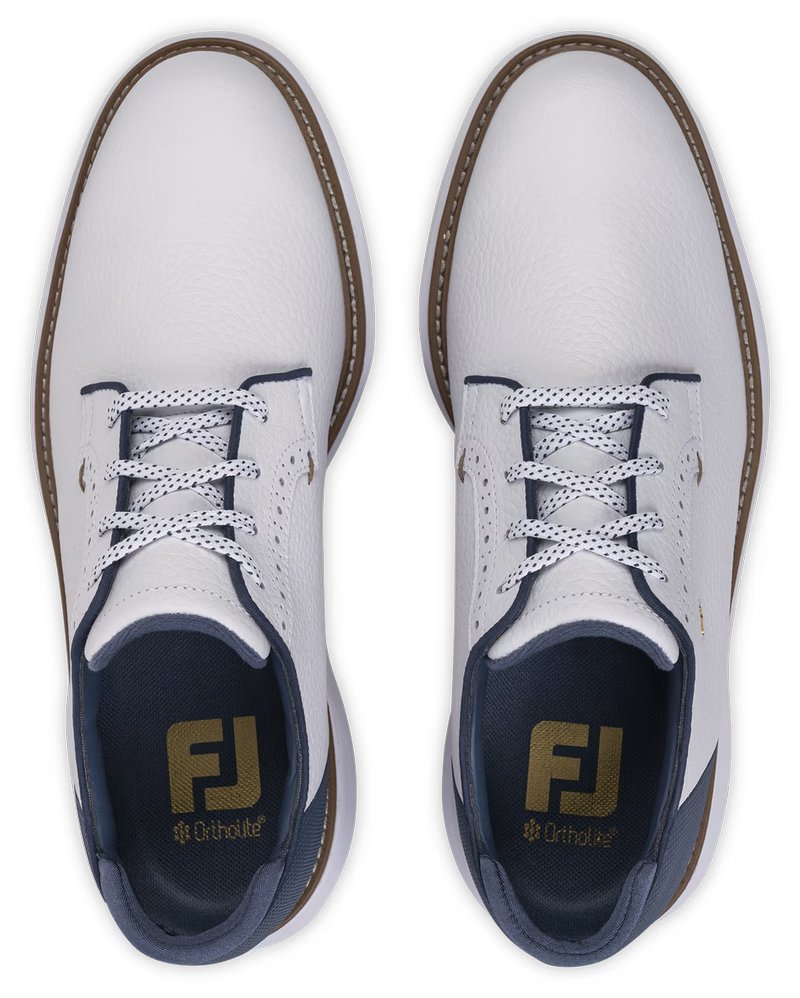FootJoy FJ Traditions Blucher chaussures de golf homme, blanc/bleu/tan