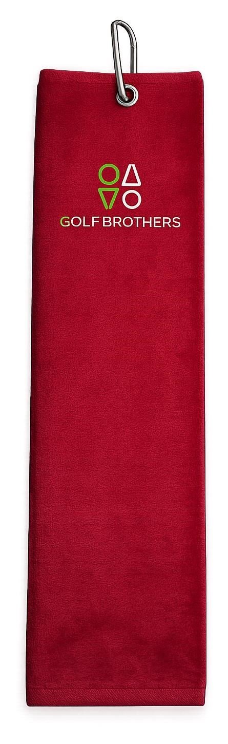Golf Brothers Trifold serviette de golf, rouge foncé