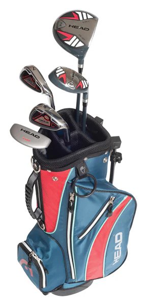 HEAD 5PC set de golf junior, graphite, +sac stand, rouge/bleu