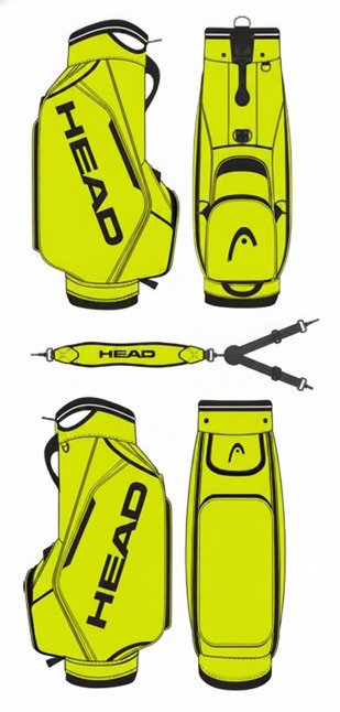 Head Golf PU Leather Premium Logo Head sac de chariot, volt yellow/green