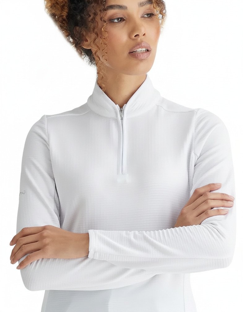 PING Abigale Performance Fleece sweat-shirt femme, blanc