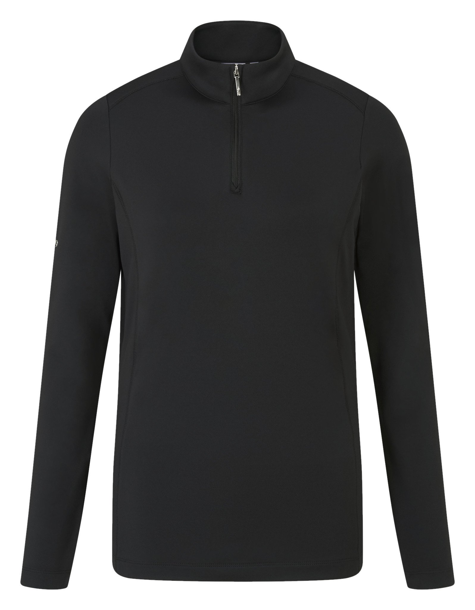 PING Aveline Half Zip femmes polo manches longues, noir