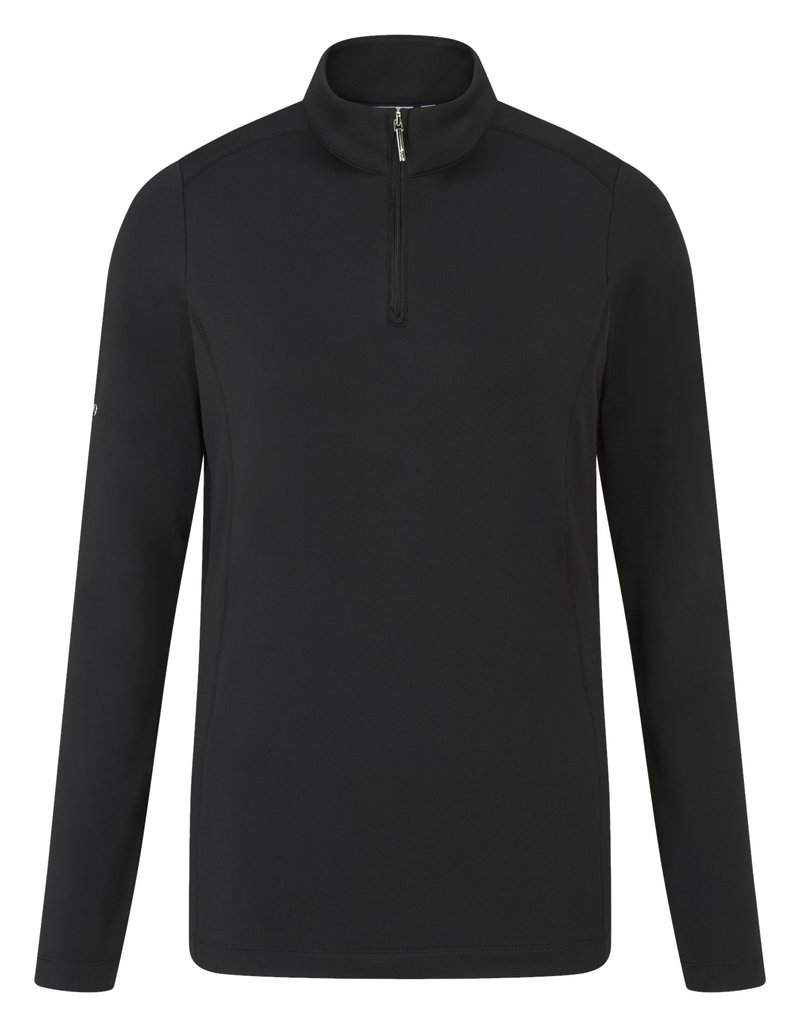 PING Aveline Half Zip femmes polo manches longues, noir