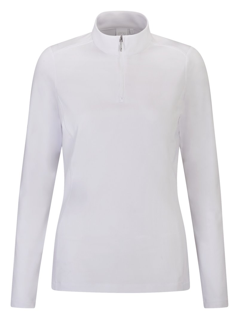 PING Aveline Half Zip dames shirt à manches longues, blanc