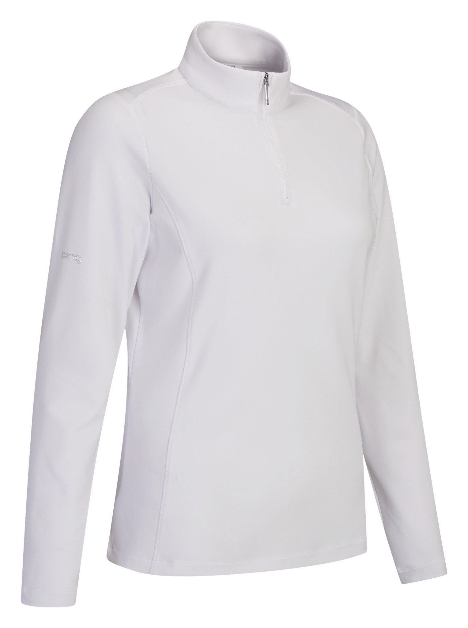 PING Aveline Half Zip dames shirt à manches longues, blanc