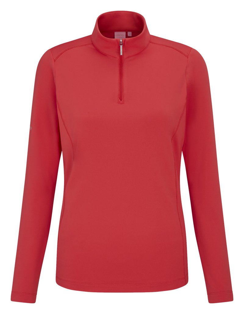PING Aveline Half Zip dames shirt à manches longues, cayenne