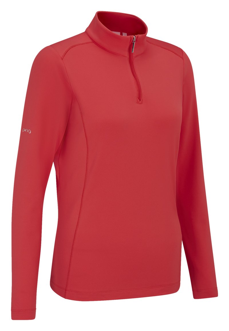 PING Aveline Half Zip dames shirt à manches longues, cayenne