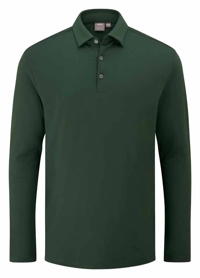 PING Demitri Longsleeve polo homme, vert gorse