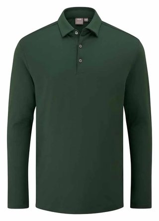PING Demitri Longsleeve polo homme, vert gorse