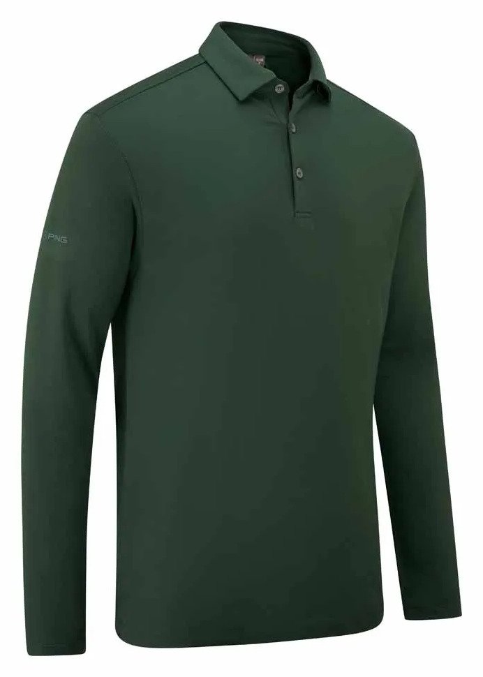 PING Demitri Longsleeve polo homme, vert gorse
