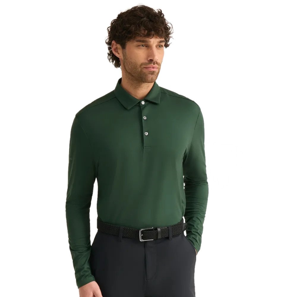PING Demitri Longsleeve polo homme, vert gorse