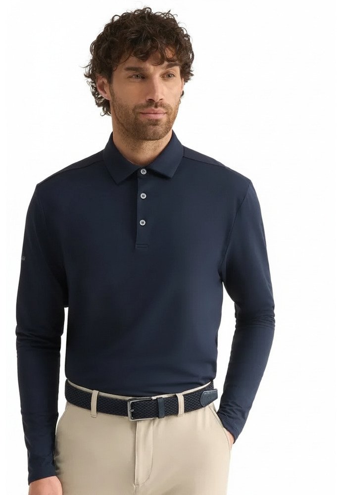 PING Demitri Longsleeve polo homme, navy