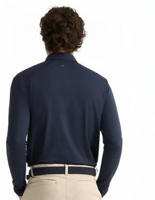 PING Demitri Longsleeve polo homme, navy