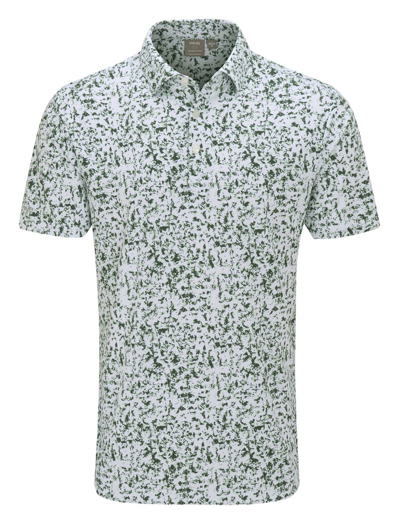 PING Gilmore polo homme, blanc/gorse green multi
