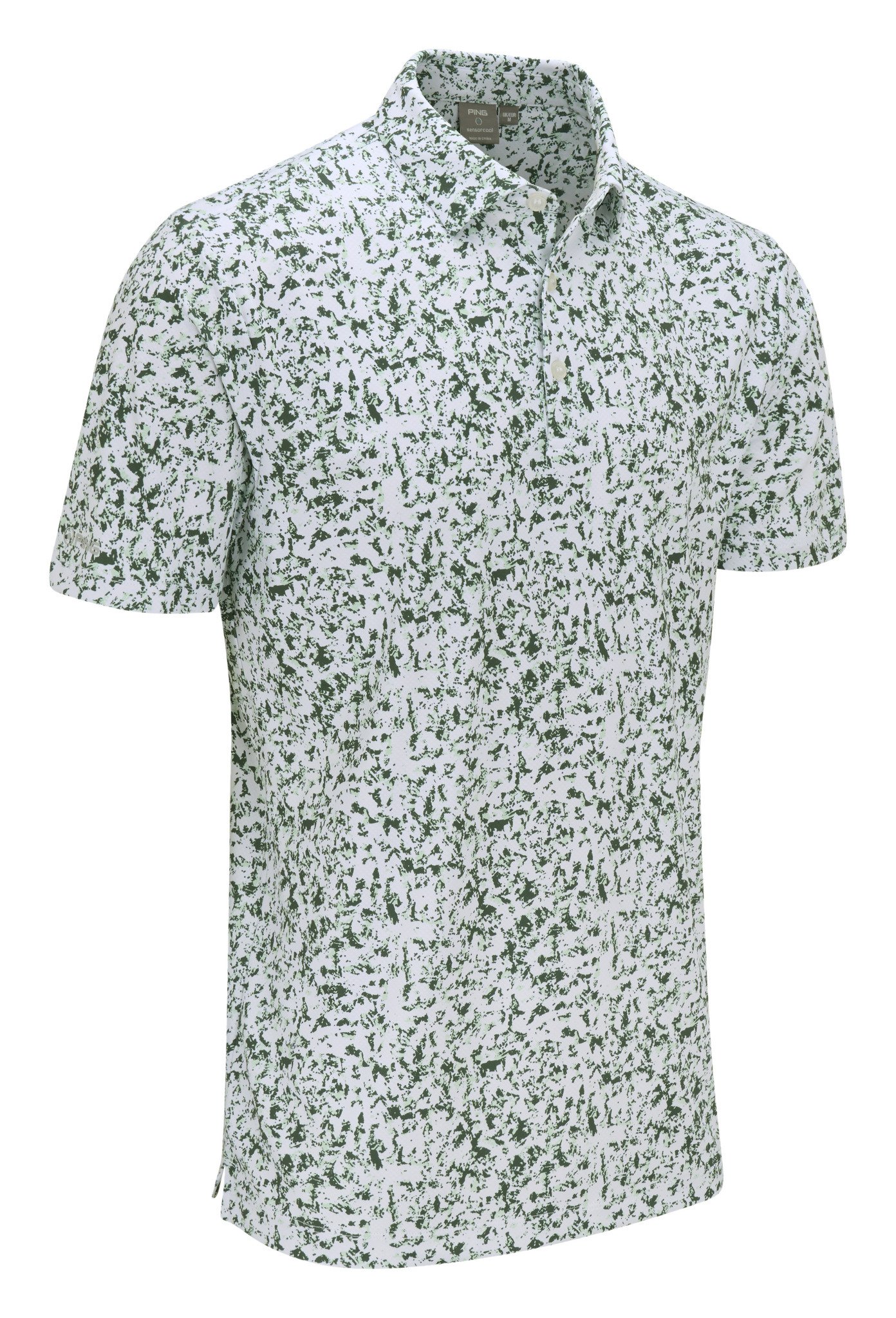 PING Gilmore polo homme, blanc/gorse green multi