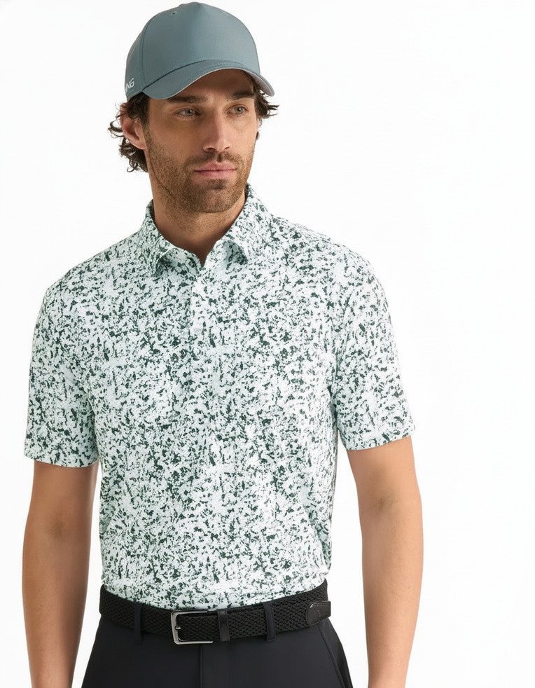 PING Gilmore polo homme, blanc/gorse green multi