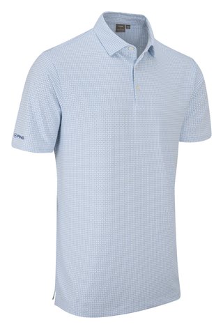 PING Gilmore polo homme, blanc/bleu poudré